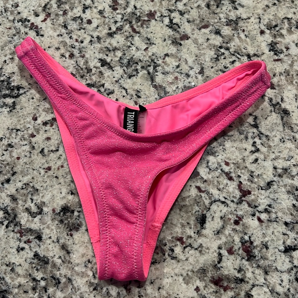 Pink triangle bikini bottoms